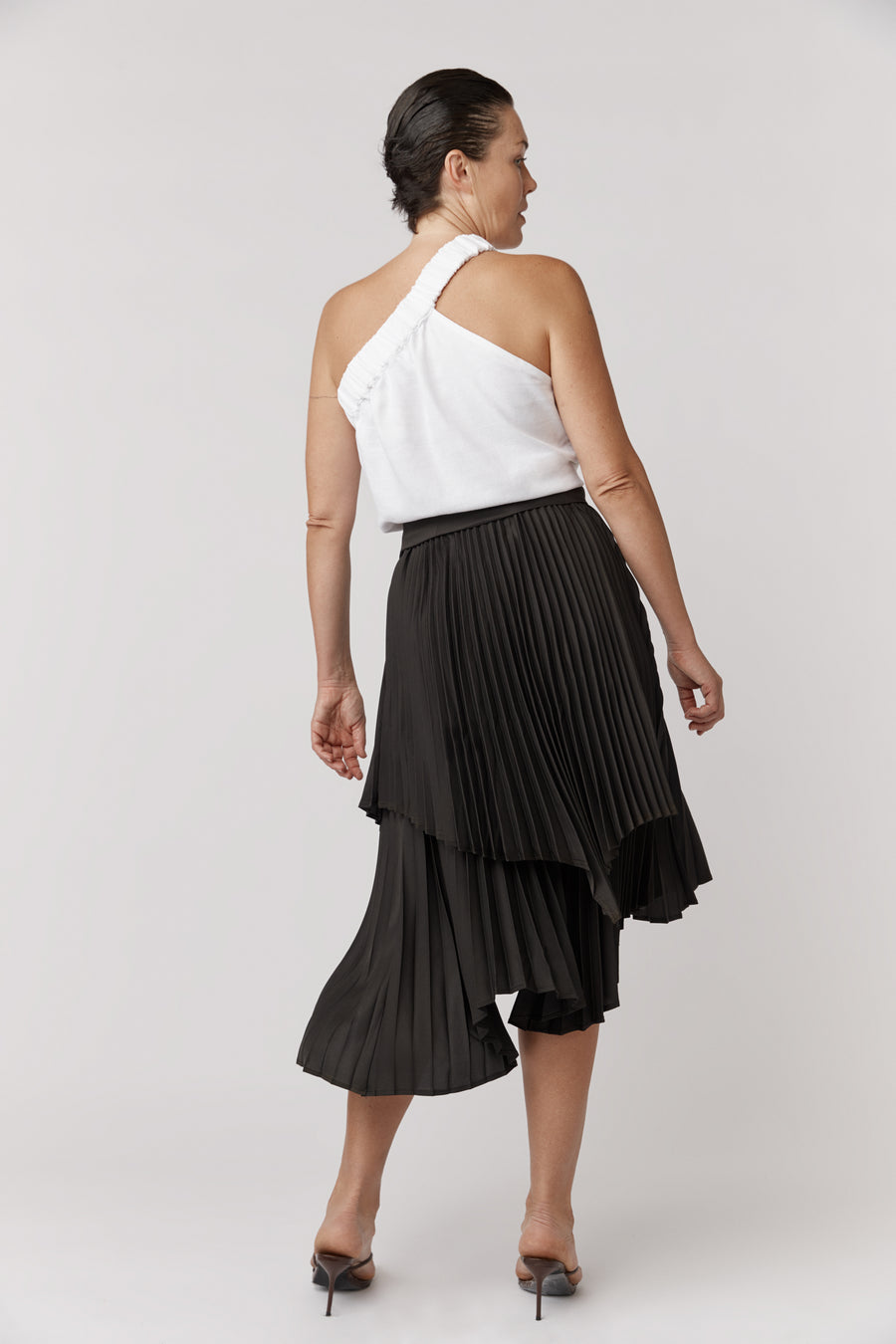 Edith Pleated Asymmetrical Skirt