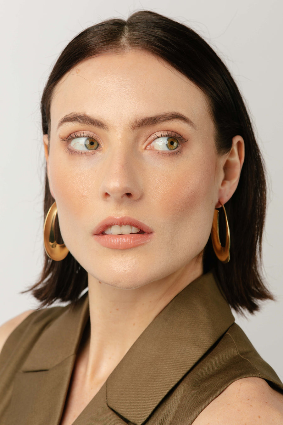 Ovale Concave Hoop Earrings