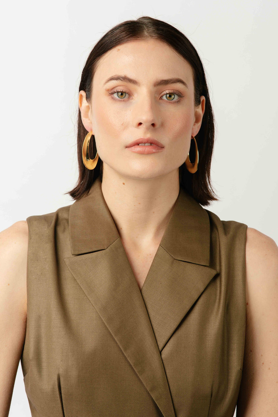 Ovale Concave Hoop Earrings